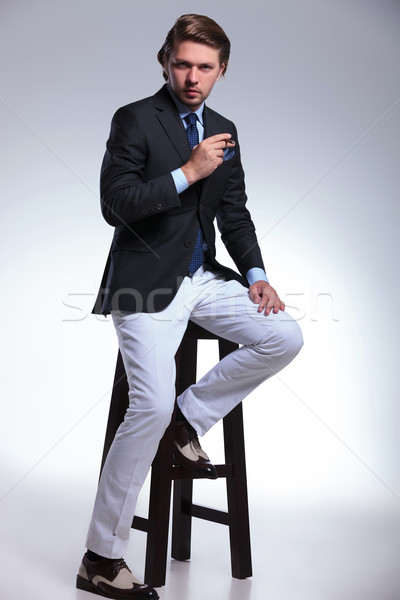 деловой человек высокий Председатель сигарету фотография Сток-фото © feedough