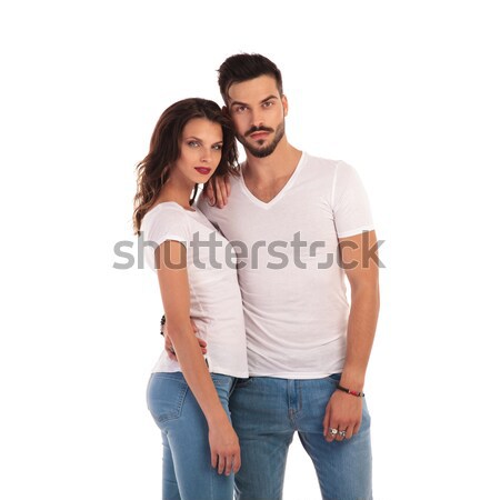 Jeunes couple permanent ensemble blanche [[stock_photo]] © feedough