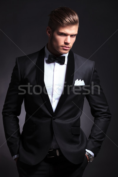 business man on dark background Stock photo © feedough