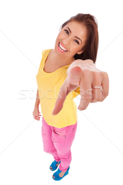 casual woman pointing to the camera Stock photo © feedough