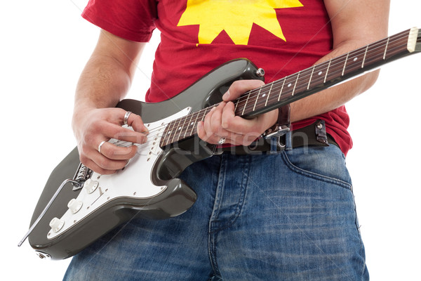Elektrik gitarist gündelik adam Stok fotoğraf © feedough