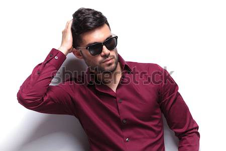 young fashion man with hand at head Stock photo © feedough