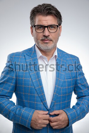 sex toys penis sleeve portrait from above of sexy casual man wearing glasses stock photo ©  feedough (#6756013)