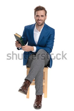 Portrait bel homme verres assis jambe [[stock_photo]] © feedough