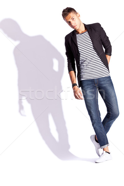 Stock photo: young fashion man on white background