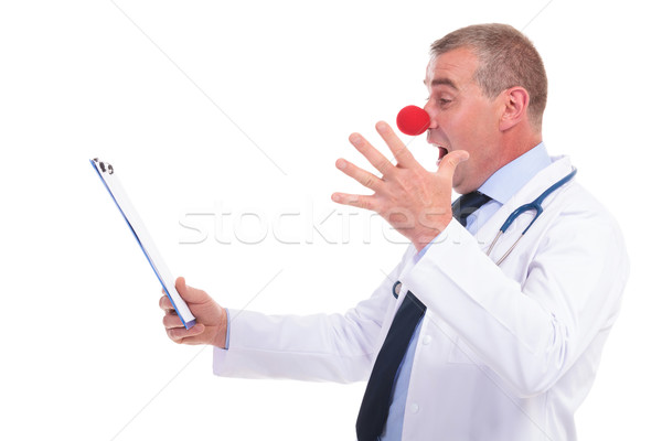 fake doctor being amazed about the results Stock photo © feedough