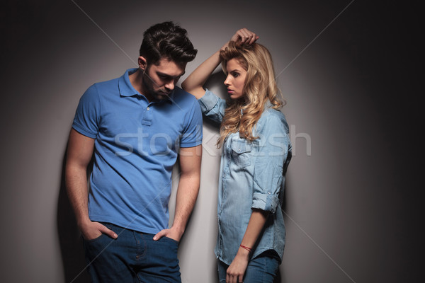 sad couple standing next to each other Stock photo © feedough