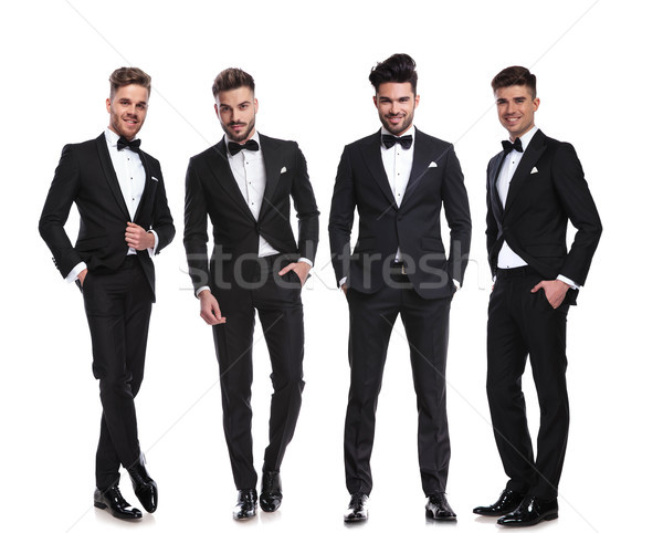 Elegante groep vier mannen permanente handen Stockfoto © feedough