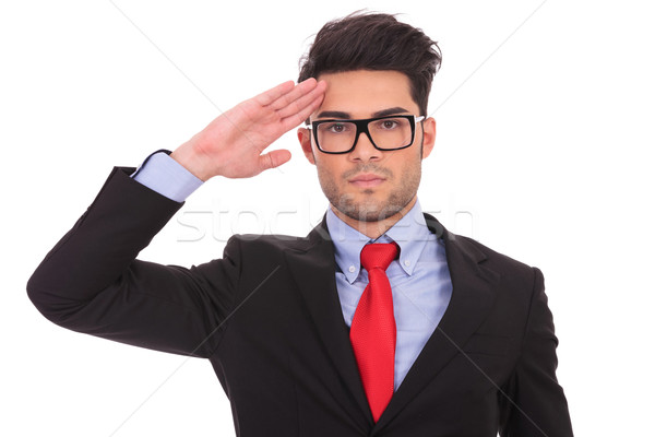 business man saluting Stock photo © feedough