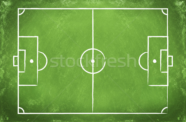 Foto stock: Campo · de · fútbol · bordo · verde · pizarra · dibujo · deporte