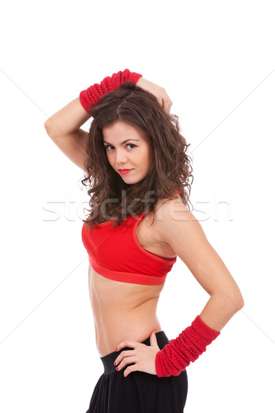 woman dancer with hand on head Stock photo © feedough