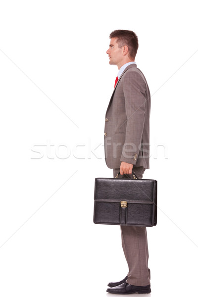  business man holding suitcase Stock photo © feedough
