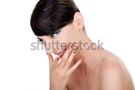 portrait of a woman's face smiling Stock photo © feedough