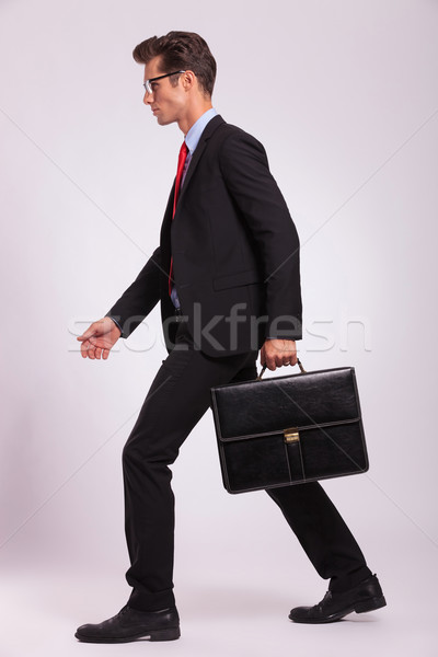 Man carrying online briefcase