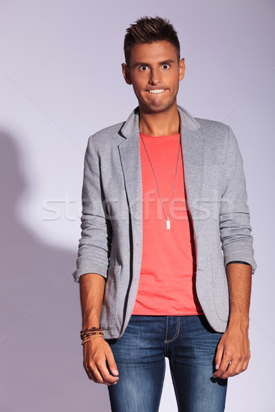 young man making goofy face Stock photo © feedough