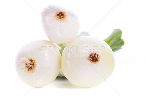 three peeled green onions Stock photo © feedough