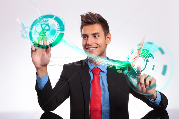 [[stock_photo]]: Homme · d'affaires · bureau · numérique