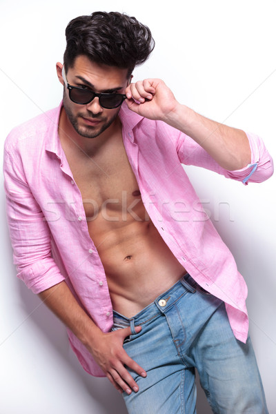 Jungen Mode Mann isoliert weiß Hand Stock foto © feedough