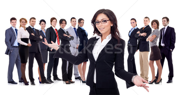 welcome to the successful happy business team Stock photo © feedough