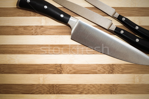 tools of a great chef: set of three knives Stock photo © feedough