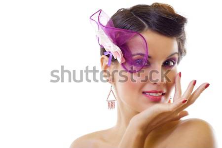 Beautiful young  woman giggles Stock photo © feedough