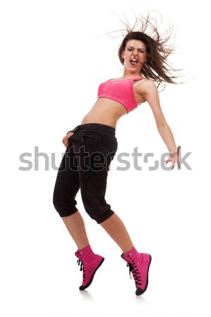 Woman dancer with one arm stretched forward Stock photo © feedough