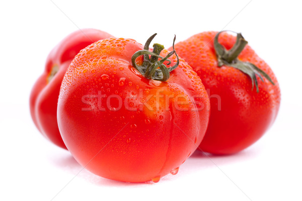 Trois tomates gouttes d'eau blanche eau vert [[stock_photo]] © feedough