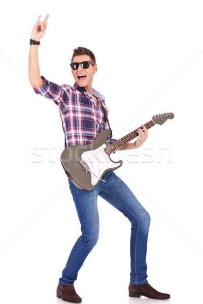 Rock rouler bébé guitariste geste [[stock_photo]] © feedough