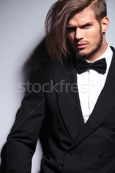 cutout picture of an elegant young fashion man with long hair Stock photo © feedough