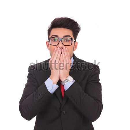 business man covering mouth Stock photo © feedough