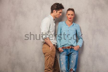 young casual couple pose in the wind Stock photo © feedough