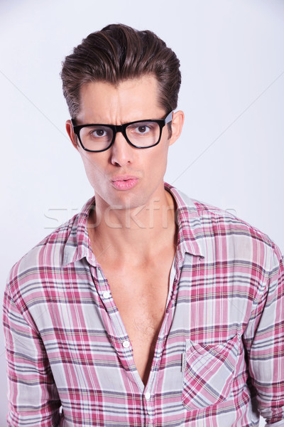 Stock photo: casual man whistling