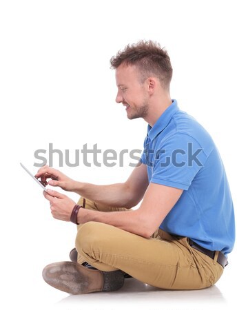 Young casual man pointing his finger at the camera. Stock photo © feedough