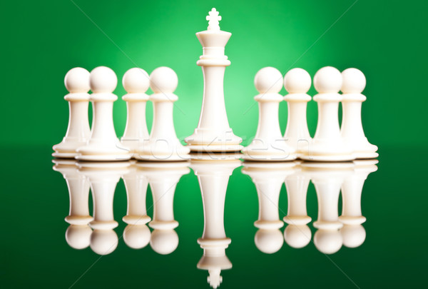 Stok fotoğraf: Beyaz · kral · lider · yeşil · iş