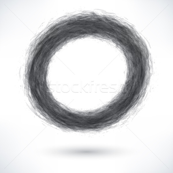 Schwarz Pinsel Kreis Form Schatten dunkel Stock foto © feelisgood