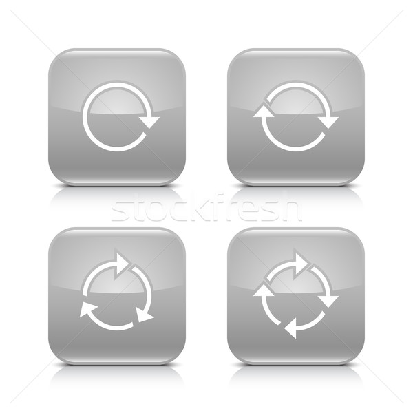 Stock photo: Gray arrow refresh, reload, rotation, repeat icon