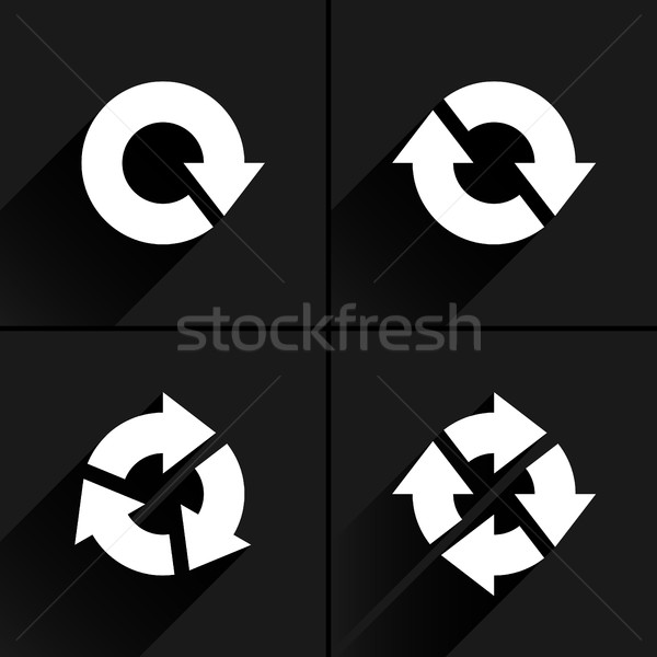 Stock photo: White arrow loop, refresh, reload, rotation icon