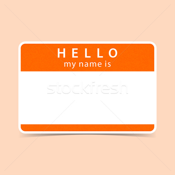 Blank name tag sticker HELLO Stock photo © feelisgood