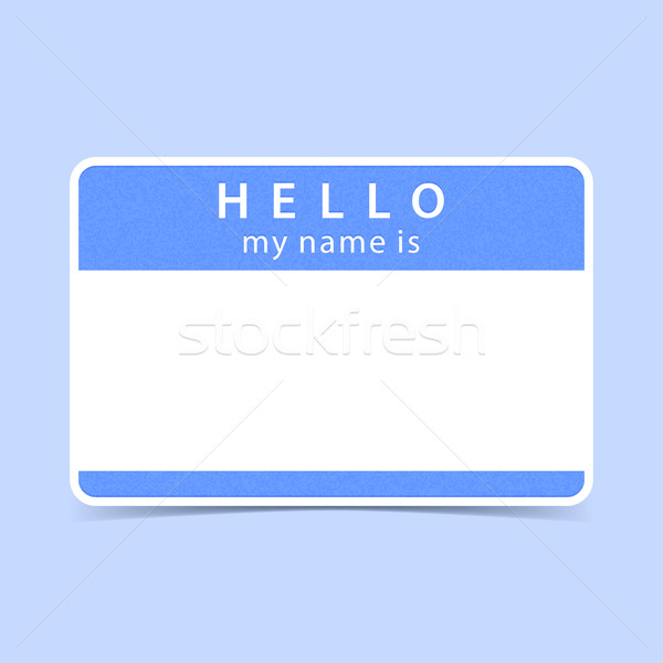 Blue tag sticker HELLO my name is Stock photo © feelisgood