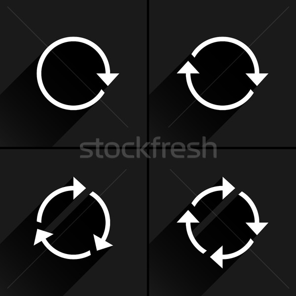 Biały arrow pętla obrót ikona Zdjęcia stock © feelisgood