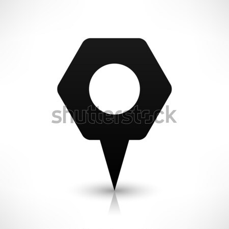 Blabk map pin flat location sign blank circle icon Stock photo © feelisgood