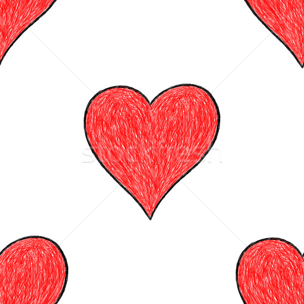 Seamless pattern with red heart sign Stock photo © feelisgood
