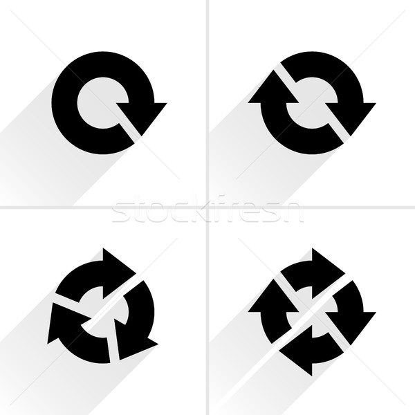 Negro flecha bucle rotación icono Foto stock © feelisgood