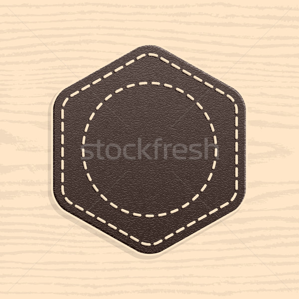 Skóry odznakę retro vintage stylu sześciokąt Zdjęcia stock © feelisgood