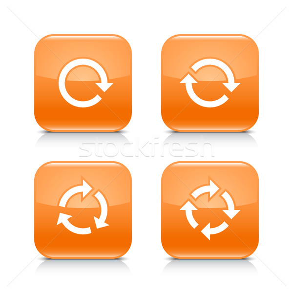 Orange icon refresh reload, rotation, repeat sign Stock photo © feelisgood