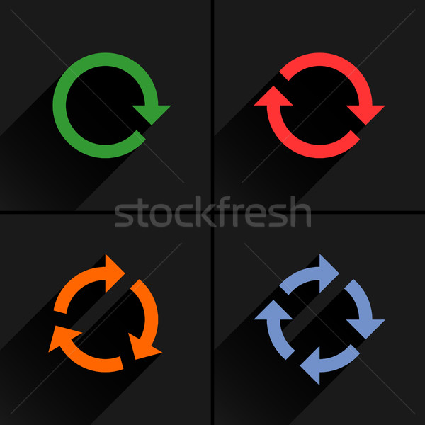 Kolor arrow pętla obrót ikona Zdjęcia stock © feelisgood