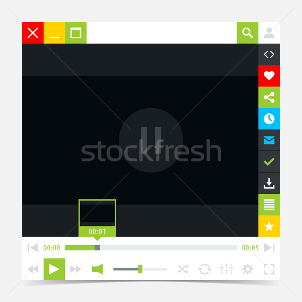 Flat media player interface with video loading bar Stock photo © feelisgood