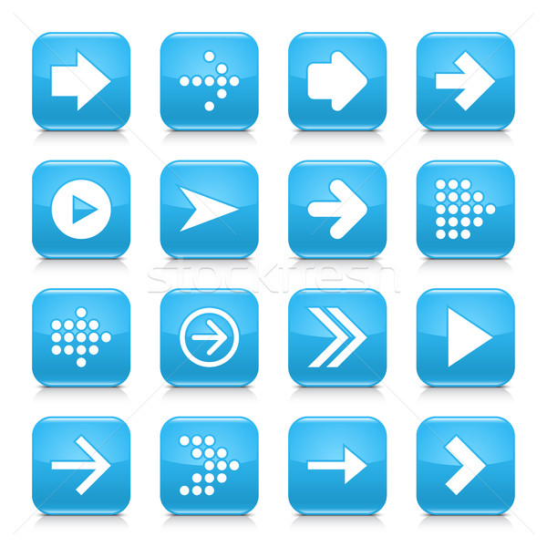 Blue arrow sign rounded square icon web button Stock photo © feelisgood