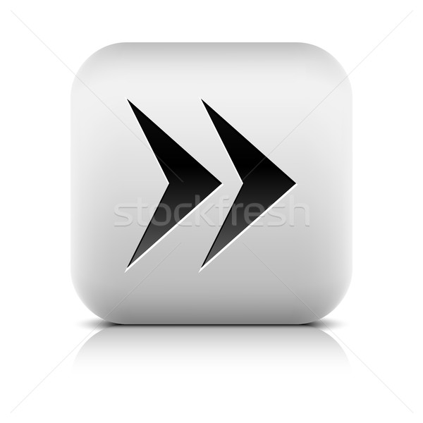 Web simgesi ok işareti kare düğme siyah gölge Stok fotoğraf © feelisgood