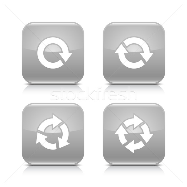 Gray arrow refresh, reload, rotation, repeat icon Stock photo © feelisgood